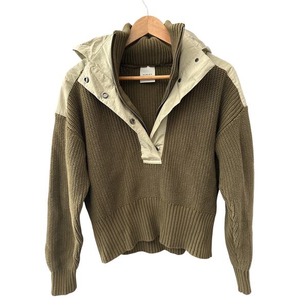Varley Carter Half Zip True Knit Sweater Dark Olive Mix Size XXS - Picture 6 of 13